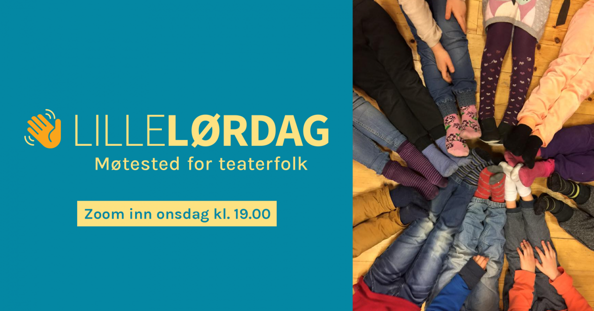 Lillelørdag logo med bilda av barneføtter